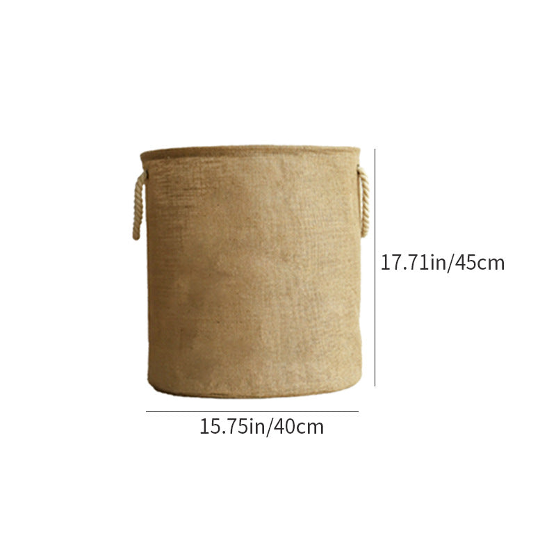 AshlynNest Jute Cylinder Hamper with Rope Handles