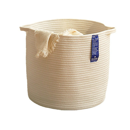 AshlynNest Charcoal Round Cotton Rope Basket