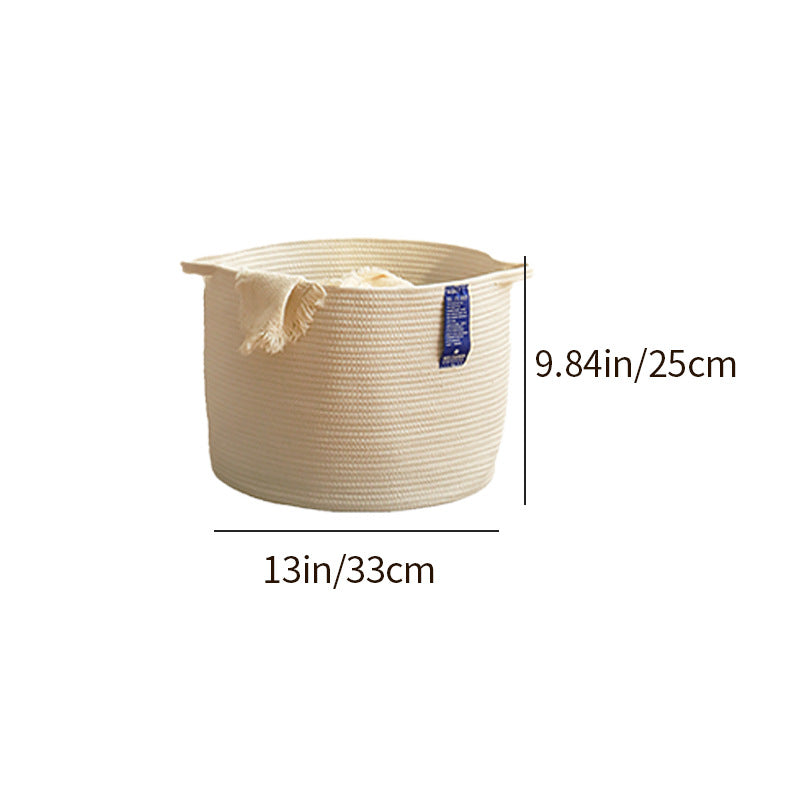AshlynNest Charcoal Round Cotton Rope Basket