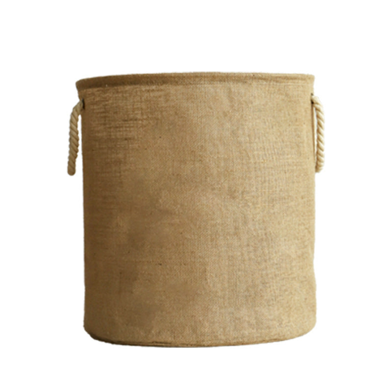 AshlynNest Jute Cylinder Hamper with Rope Handles