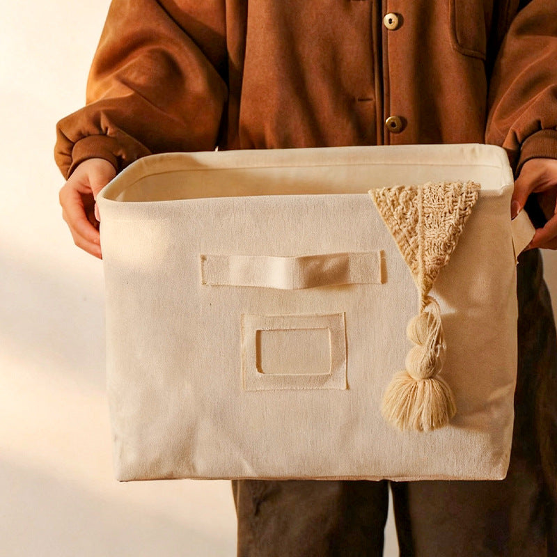 AshlynNest Heavy Canvas Shelf Bin with Webbing Handles