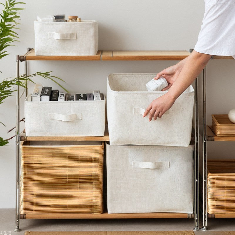 AshlynNest Heavy Canvas Shelf Bin with Webbing Handles