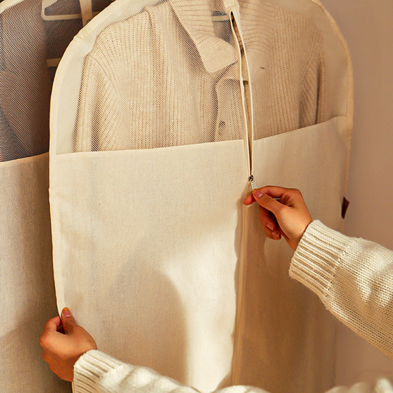 AshlynNest Beige Zippered Garment Cover with Mesh Window