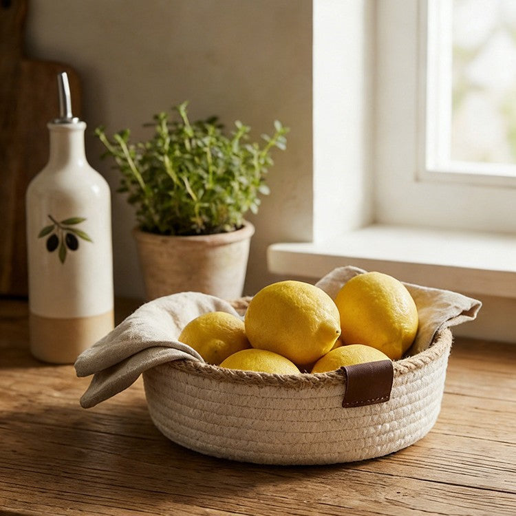 AshlynNest Cotton-Jute Rope Bowl Set of 3