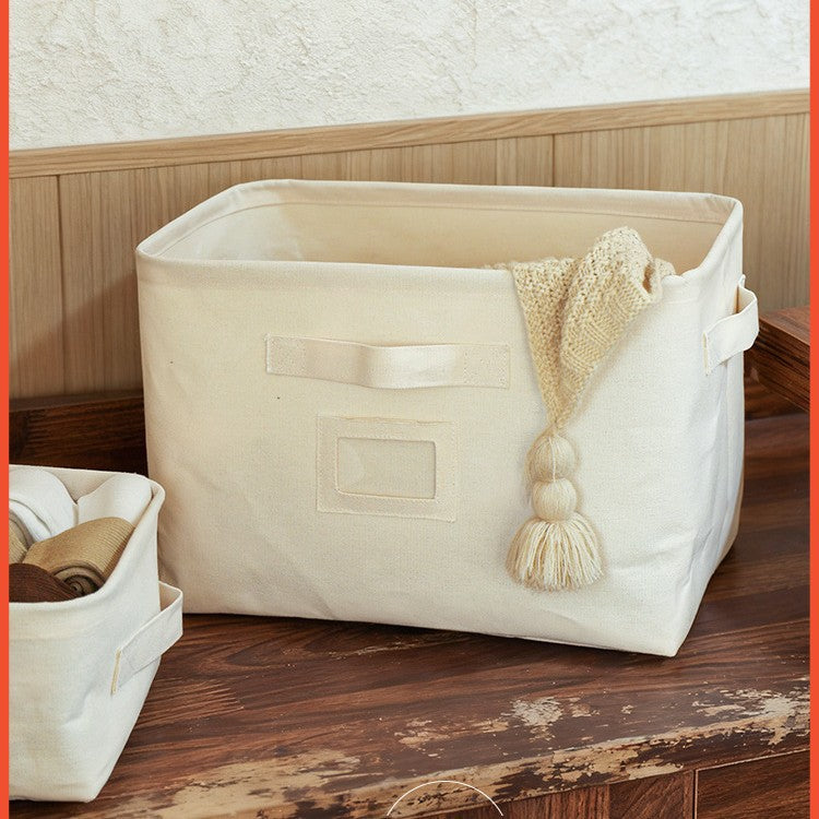 AshlynNest Heavy Canvas Shelf Bin with Webbing Handles