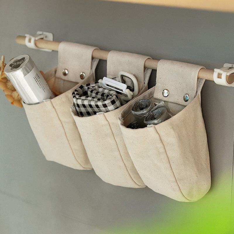 AshlynNest Canvas Wall Pocket Organizer with Wood Rod